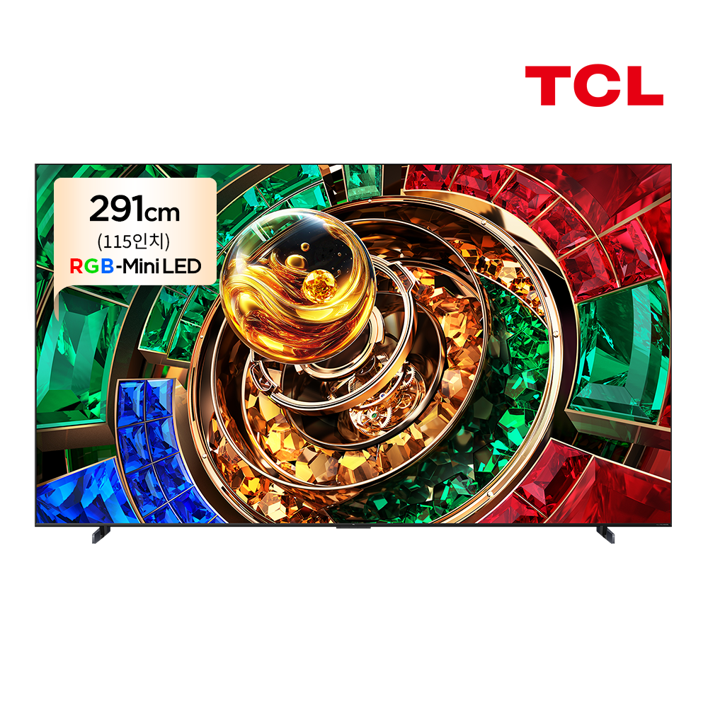 TCL 115RM9L 4K RGB Mini LED 구글 TV 115인치(291cm) 정면 제품 사진
