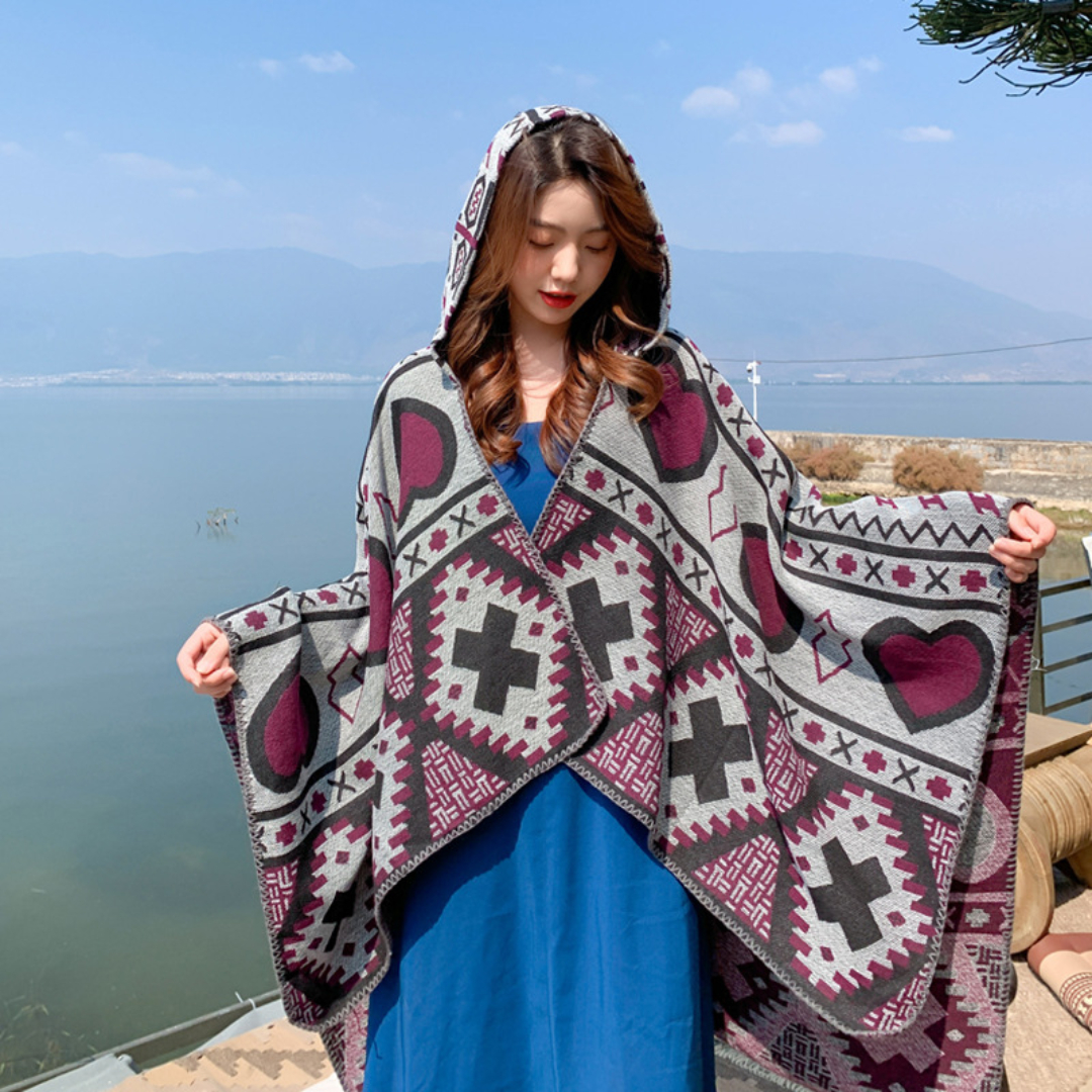 레트로 감성 캠핑 후드 블랭킷 담요 입는 차박담요 차박입는 - 상세 이미지 3