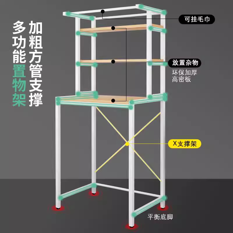 세탁기 위 선반 팬트리 다이 렉 베란다 김치냉장고 흰색 3단 - 상세 이미지 3
