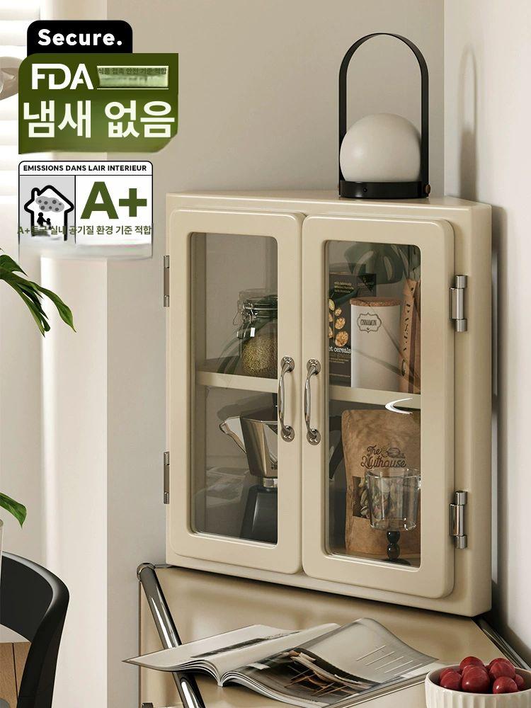 거실 구석활용 삼각 코너장 미니철재 다용도 수납선반 공간 유럽식 원룸 캐비닛 - 상세 이미지 3