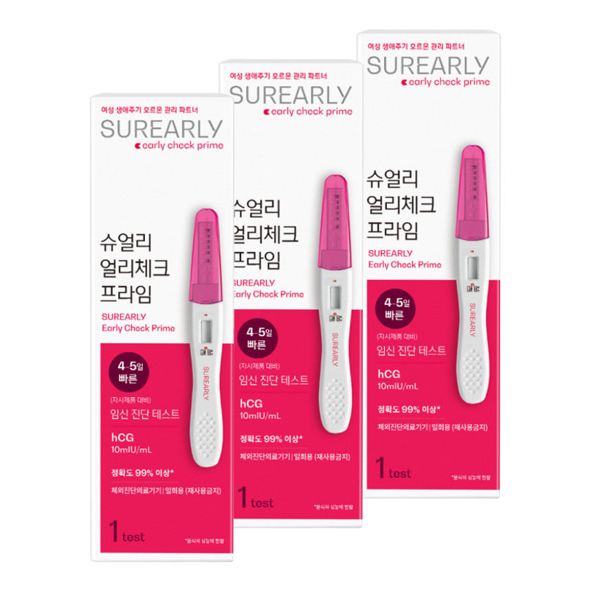 슈얼리 얼리체크 프라임 임신 테스트기 얼리 국산 임테기 (3회분) 사진 1