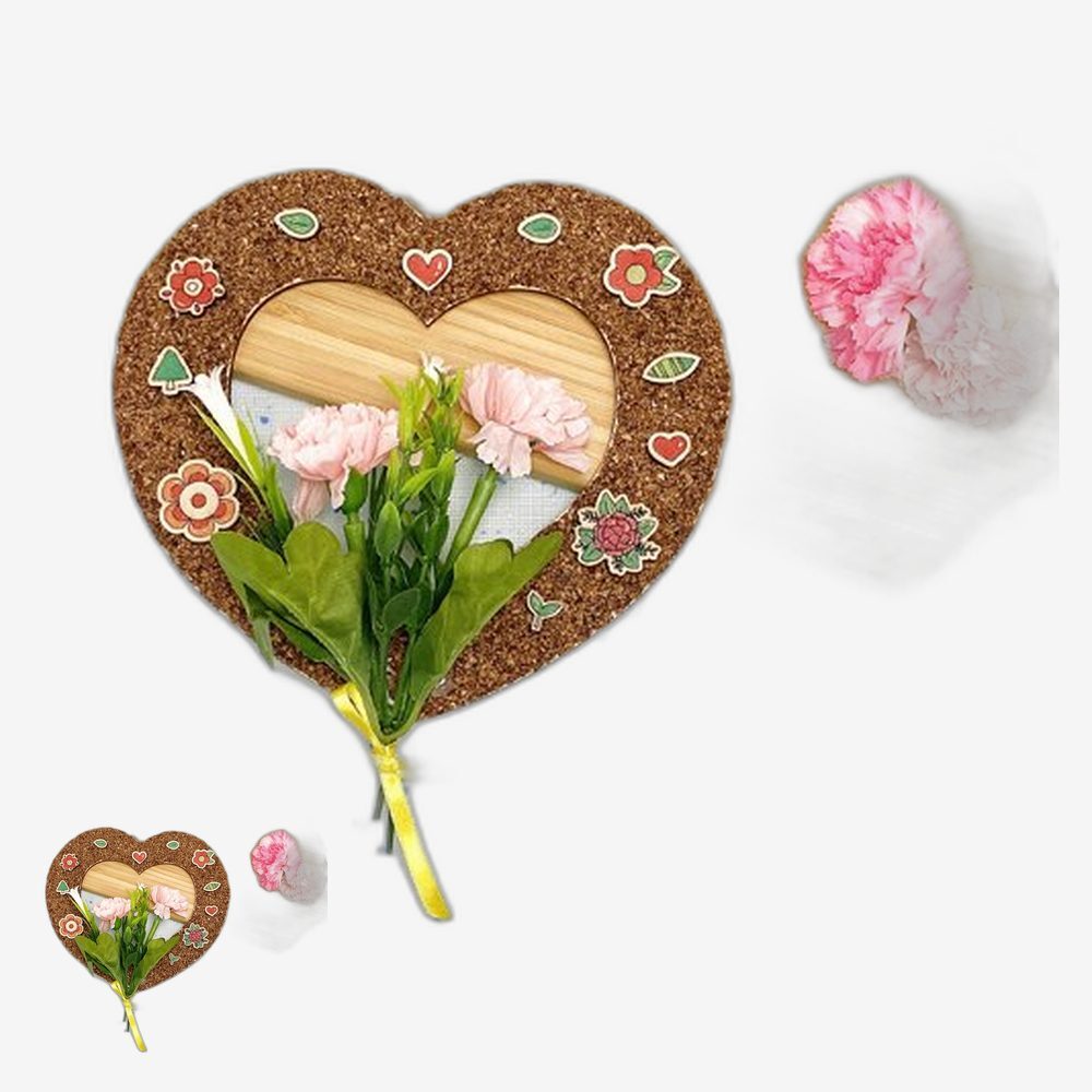 핸드메이드감성 부모님감사선물 카네이션DIY 코르크소재 어버이날선물 카네이션리스만들기 - 상품 이미지