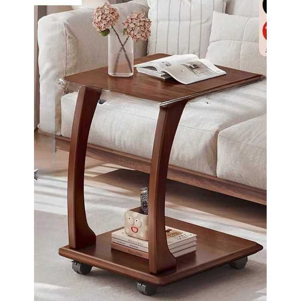 바퀴 달린 사이드테이블 간이 소파 이동식 우드 탁자 35cm - 상품 이미지