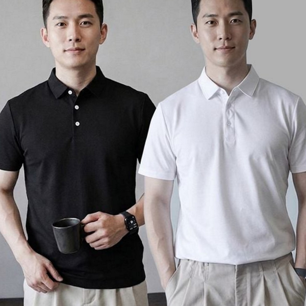 데일리 남성 피케 티셔츠 베이직 카라 티셔츠 폴리에스터 여름 - 상품 이미지