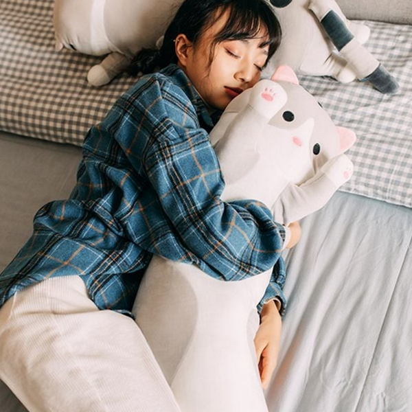 안고자는 고양이 바디 필로우 귀여운 모찌 바디 필로우 대형 - 상품 이미지