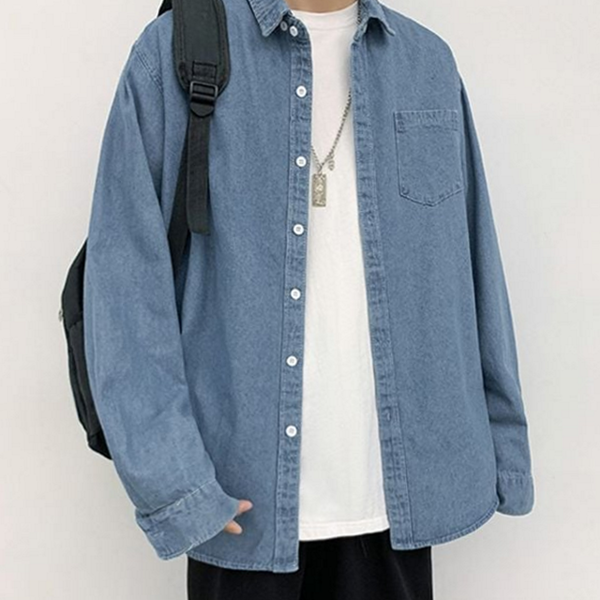 루즈핏 남성 청남방 데일리 셔츠 오버핏 캐주얼 가을 - 상품 이미지
