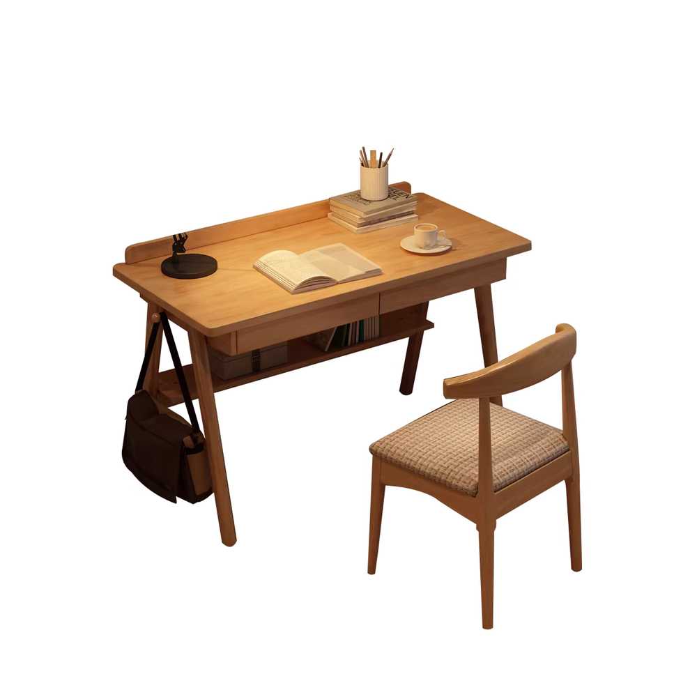 노트북 컴퓨터 데스크 원목 서재 공부방 심플한 책상 80x60x75 이미지 6