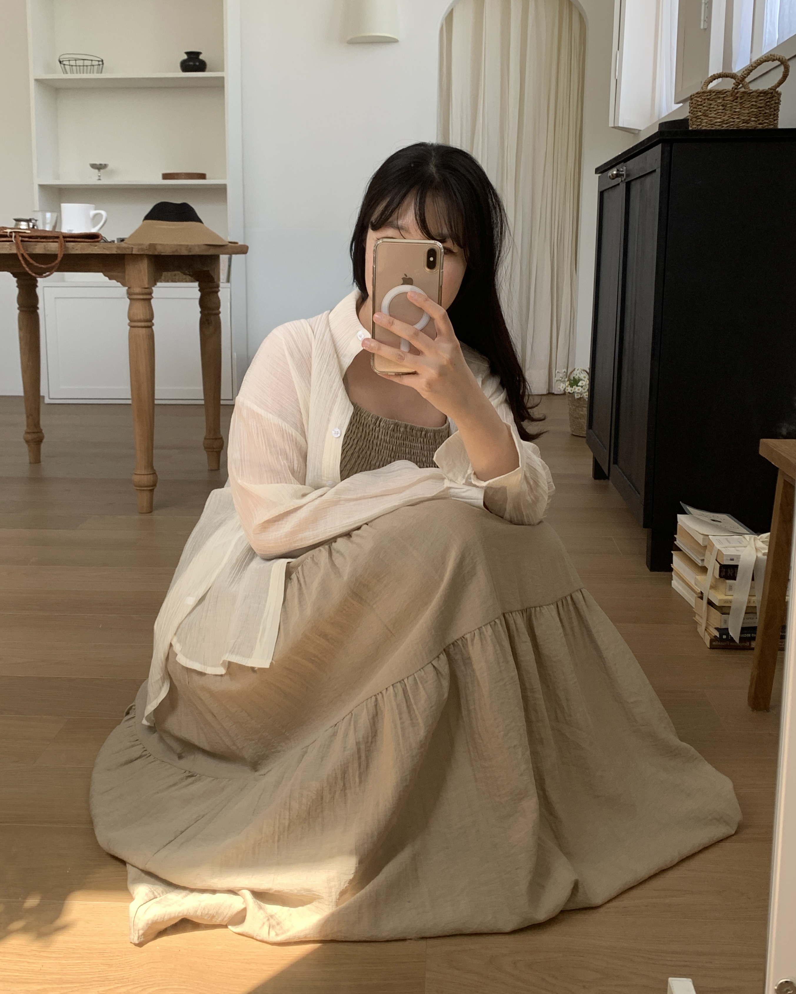 린넨 스모크원피스 캉캉 화이트원피스 휴양지원피스 이미지 6