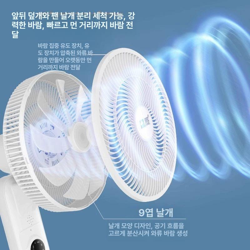 벽걸이형 선풍기 가벼운 무게 쉬운조작 써큘레이터 사무실 식당 업소용 저소음 강풍 - 상세 이미지 3
