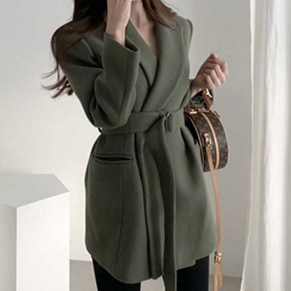데일리 여성 하프 코트 루즈핏 모직 코트 오버핏 - 상품 이미지