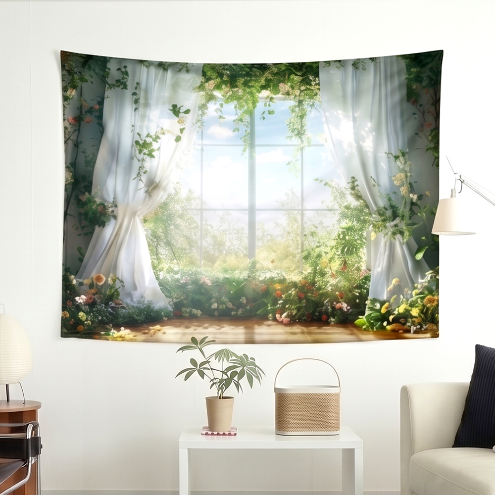 패브릭 포스터 감성 창문 가리개 대형 풍경 커튼 가림막 가림천 (150x100cm) 이미지 6