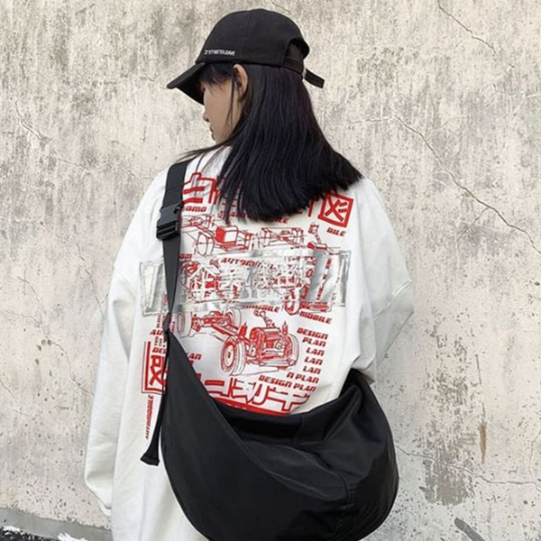 넉넉한 보부상 크로스 백 데일리 나일론 크로스 백 캐주얼 빅사이즈 - 상품 이미지