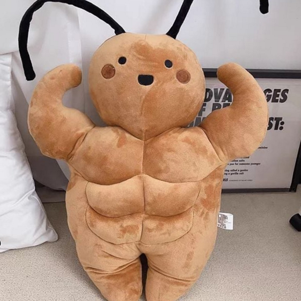 안고자는 근육 바디 쿠션 귀여운 바퀴벌레 바디 필로우 특이한 대형 - 상품 이미지