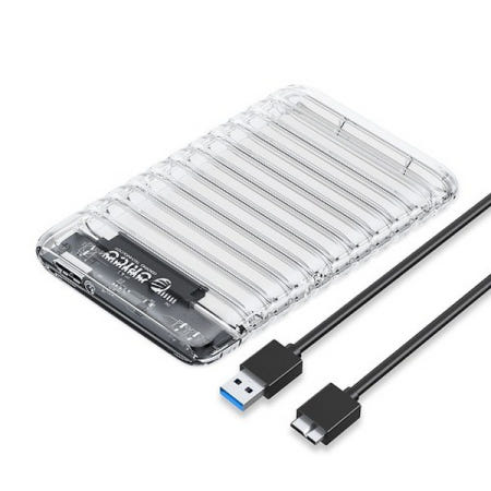 오리코 2.5인치 SSD HDD 외장 하드 케이스 투명케이스 USB3.0 2139U3-V1