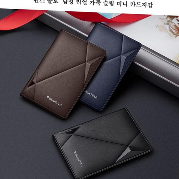 슬림 남성 가죽 카드 지갑 홀더 남성 소가죽 카드 지갑 - 상품 이미지