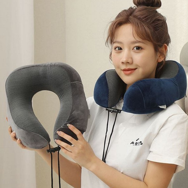기내용 메모리 폼 목베개 조절형 쿠션 여행용 휴대용 고밀도 수면 - 상품 이미지