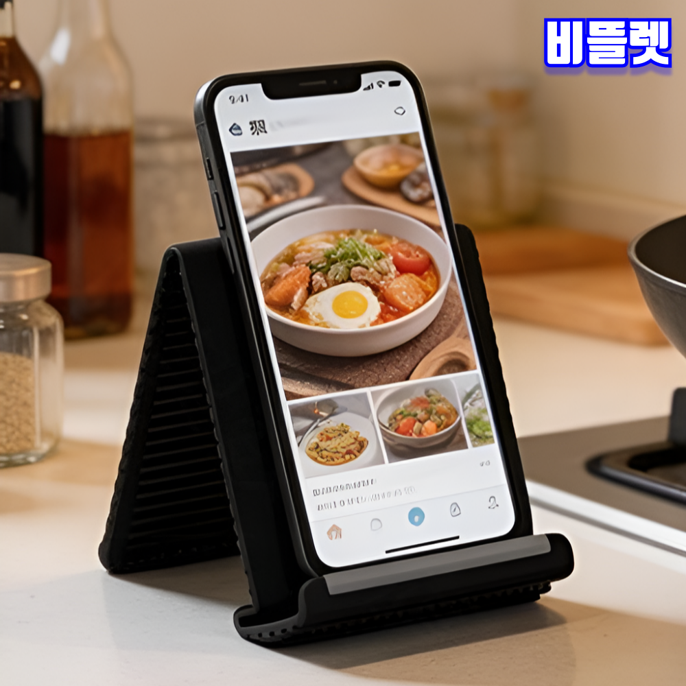 비뜰렛 구부러지는 폰거치대 태블릿 노트북 다용도 실리콘 논슬립 - 상세 이미지 3