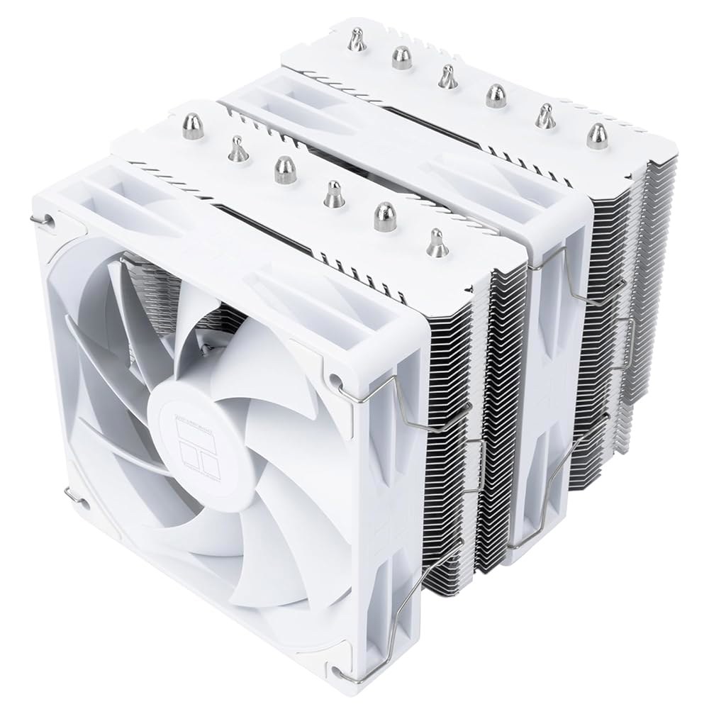 Thermalright 피어리스 어쌔신 120 SE 화이트 V2 CPU 쿨러, 듀얼 타워, 히트 파이프 6개, 120mm PWM 팬, 1850RPM, AMD AM4 / AM5 및 - 상품 이미지