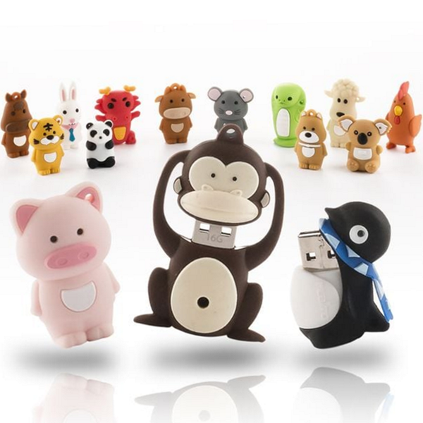 귀여운 동물 usb 메모리 디자인 실리콘 usb 플래시 휴대용 노트북 - 상품 이미지