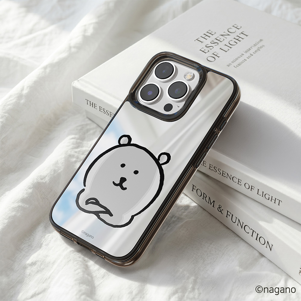 귀여운 캐릭터 디자인 커플 맥세이프 케이스 담곰이 농담곰 미러 블랙, 아이폰14 프로 - 상품 이미지
