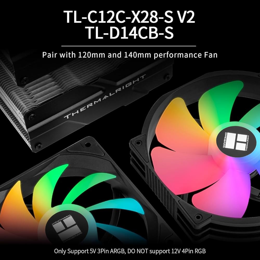 Thermalright 피어리스 어쌔신 140 SE ARGB CPU 쿨러, 듀얼 타워 6 히트 파이프 에어 PWM 팬, 고성능 방열, AM4 / AM5용, 인텔 lga115x 17 - 상세 이미지 3