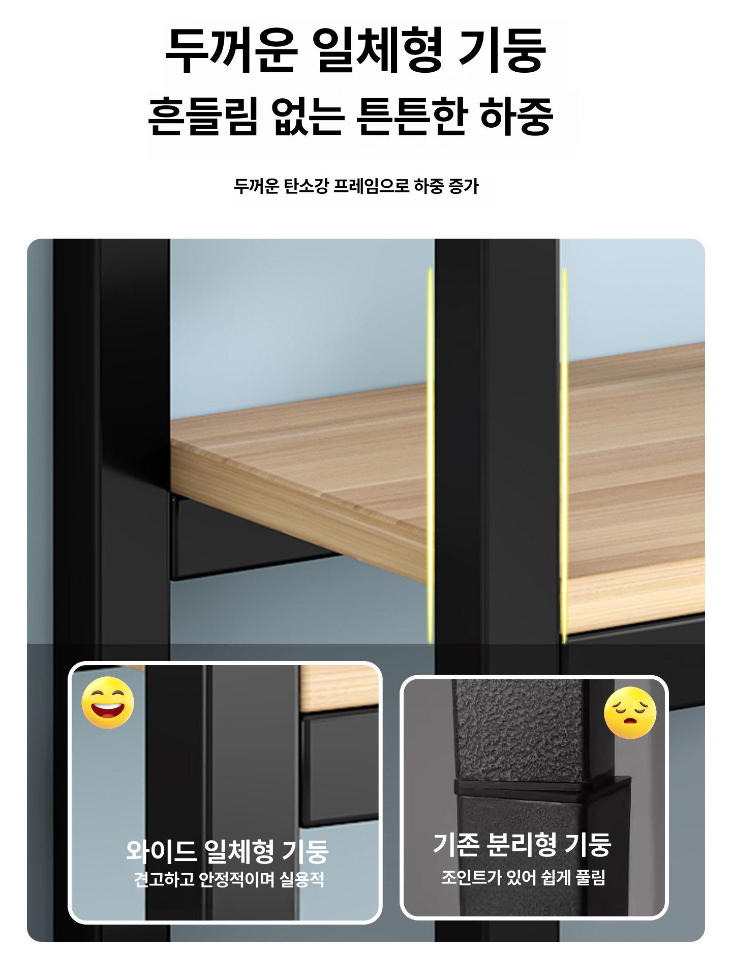 광파오븐장 오븐렉 전자레인지대 밥솥선반 미니 오븐랙 광파 주방 오븐장 선반 밥통 오븐 랙 - 상세 이미지 3