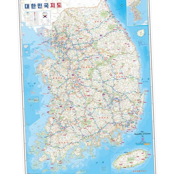 선물용 코팅지 지도 학습용 지리 교육 지도 대형 학습 여행 - 상품 이미지