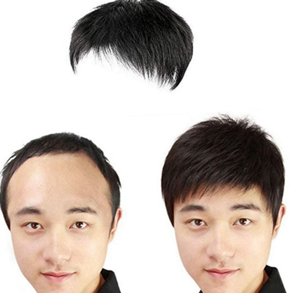 정수리 남성 부분 가발 클립 인모 가발 피스 - 상품 이미지