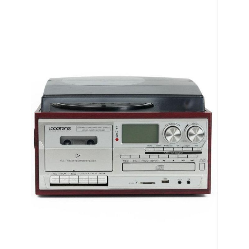 레트로 LP플레이어 턴테이블 CD 플레이어 다기능 블루투스 빈티지 실버 - 상품 이미지