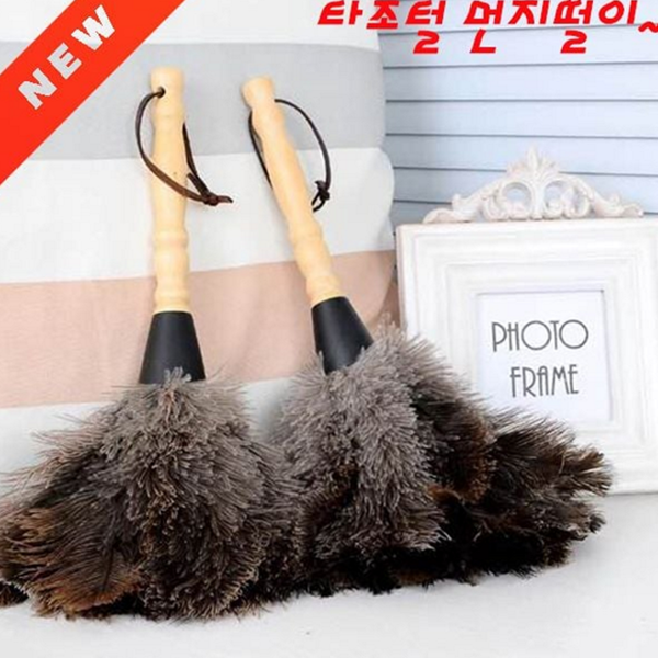 다용도 타조 깃털 먼지 털이 핸디형 우드 손잡이 먼지 털이 - 상품 이미지