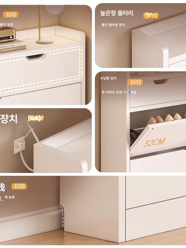 좁은 신발장 슬림 조립식 정리대 슬림신발장 선반 신발정리대 폴딩 좁은현관 폭좁은 원룸 - 상세 이미지 5