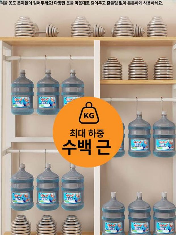 시스템행거 옷걸이행거 철제 고정식행거 코너형 조립식옷장 원룸 시스템 행거 옷장 이동식 - 상세 이미지 4
