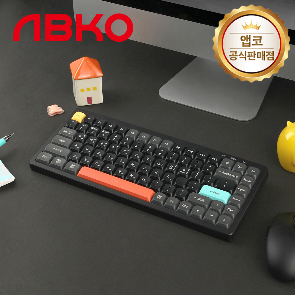 앱코 NTP84 노트북 태블릿 3모드 저소음 LP 키보드 루나 블랙, 멤브레인 - 상품 이미지