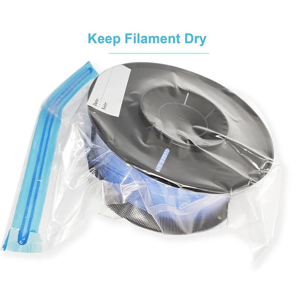 3DMKspaceu 50PCS 필라멘트 보관 가방, 핸드 펌프가 포함된 3D 진공 가방 키트, 프린터 보관용 씰링 클립, 건조기 상자(13.4x11.8인치) Brown - 상세 이미지 2