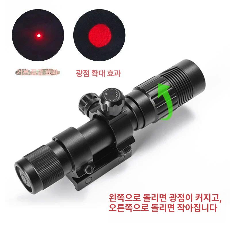 레이저 사이트 스코프 표적 장비 조명 조준기 라이트 레드 클램프+트랙 세트 11-22mm - 상세 이미지 2