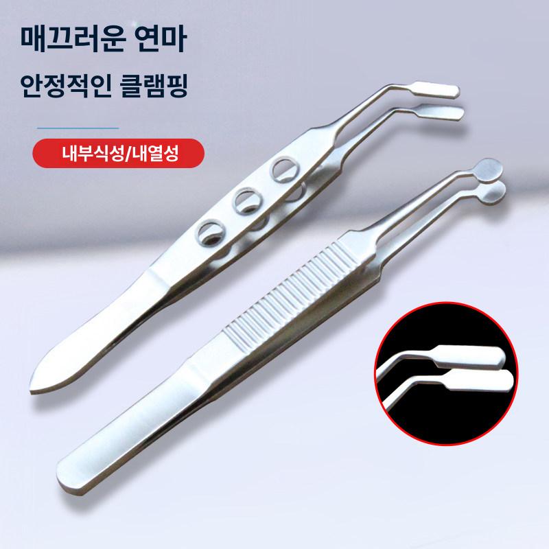 전문가용 압출 핀셋 눈꺼풀 스퀴징 3홀 포셉 막힘 사각 스테인리스스틸 3홀 5x6mm - 상세 이미지 4