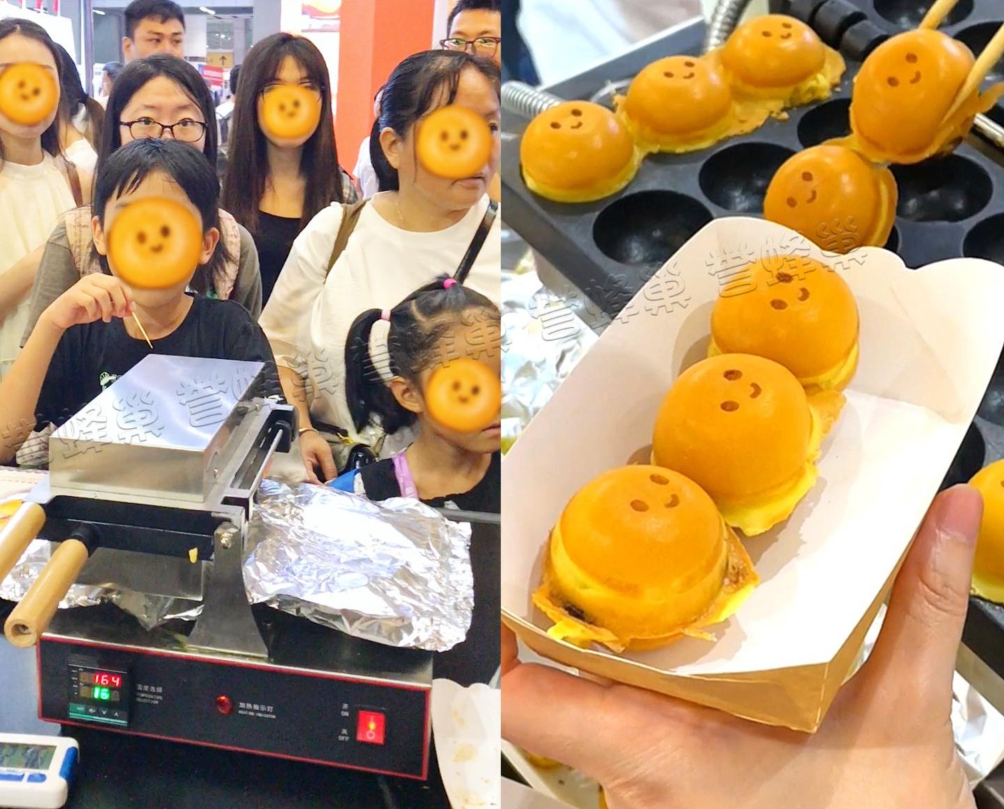업소용 홍콩 와플기 조롱박 디저트 삼구 메이커 전기 꼬치 제조기 구슬 와플기계 - 상세 이미지 4