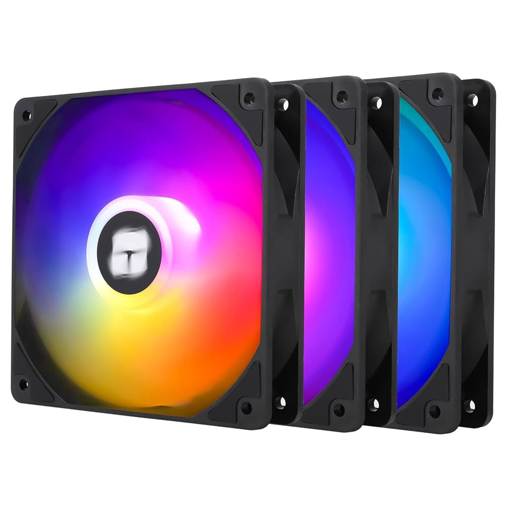 써멀라이트 TL-C12C-S X3 CPU 팬 120mm ARGB 케이스 쿨러 팬, S-FDB 베어링 포함 4핀 PWM 사일런트 컴퓨터 최대 1550RPM 냉각 3 수량 - 상품 이미지