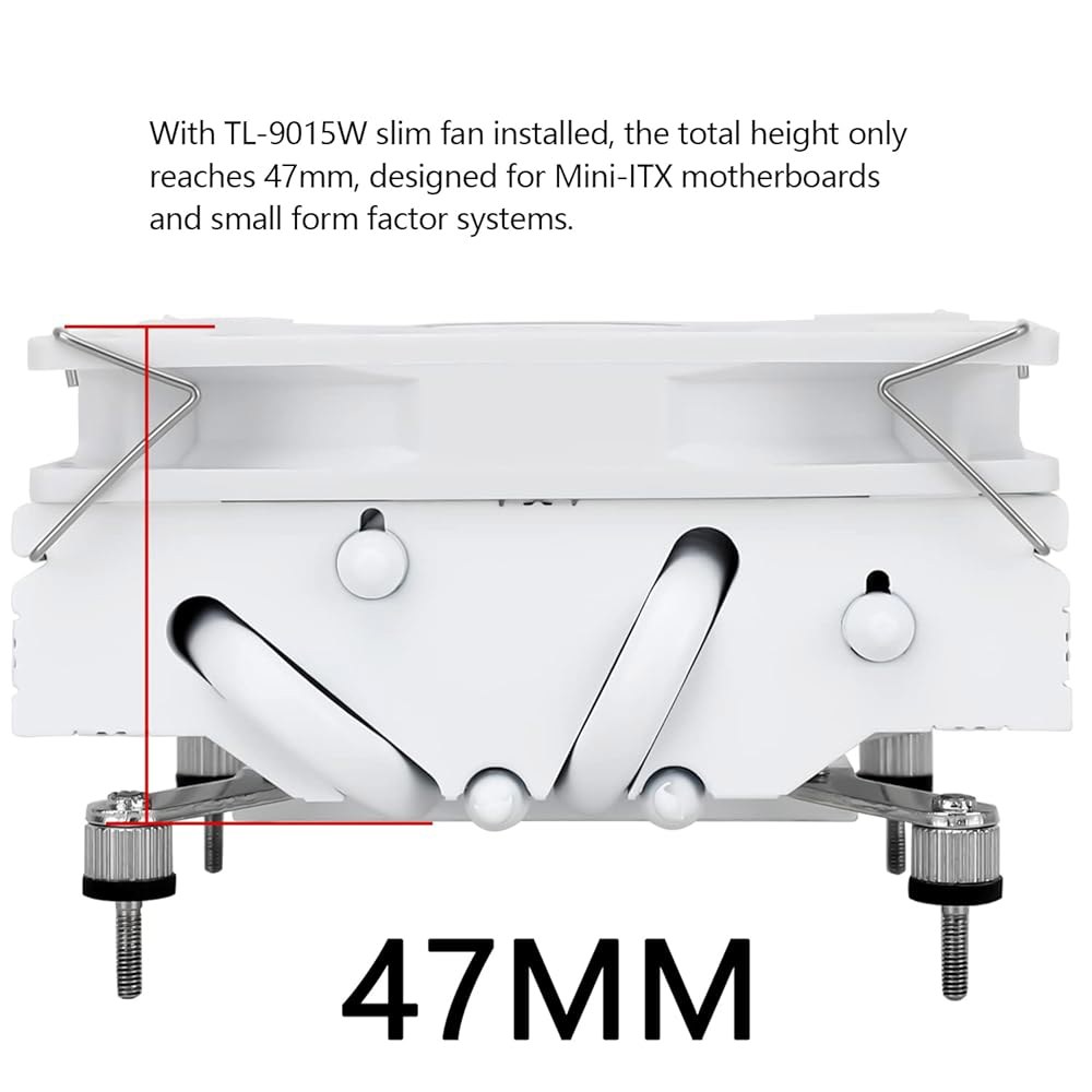 Thermalright AXP90 X47 화이트 로우 프로파일 CPU 에어 쿨러, 높이 47mm, TL-9015W 슬림 PWM 팬, AG 테크놀로지, 컴퓨터 ITX 히트싱크 AMD - 상세 이미지 3
