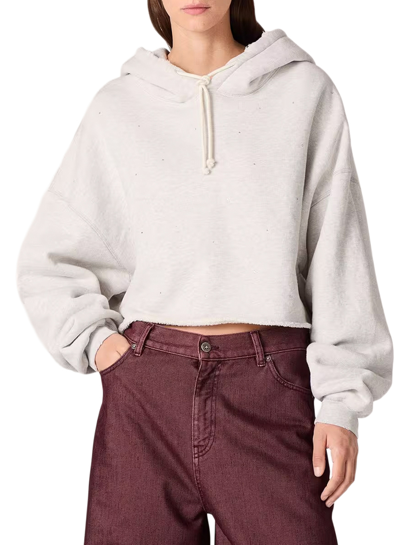 골든 구스 여성 후드 SS26 GWP02699P00251460665 VINTAGE GRAY MELANGE - 상세 이미지 3