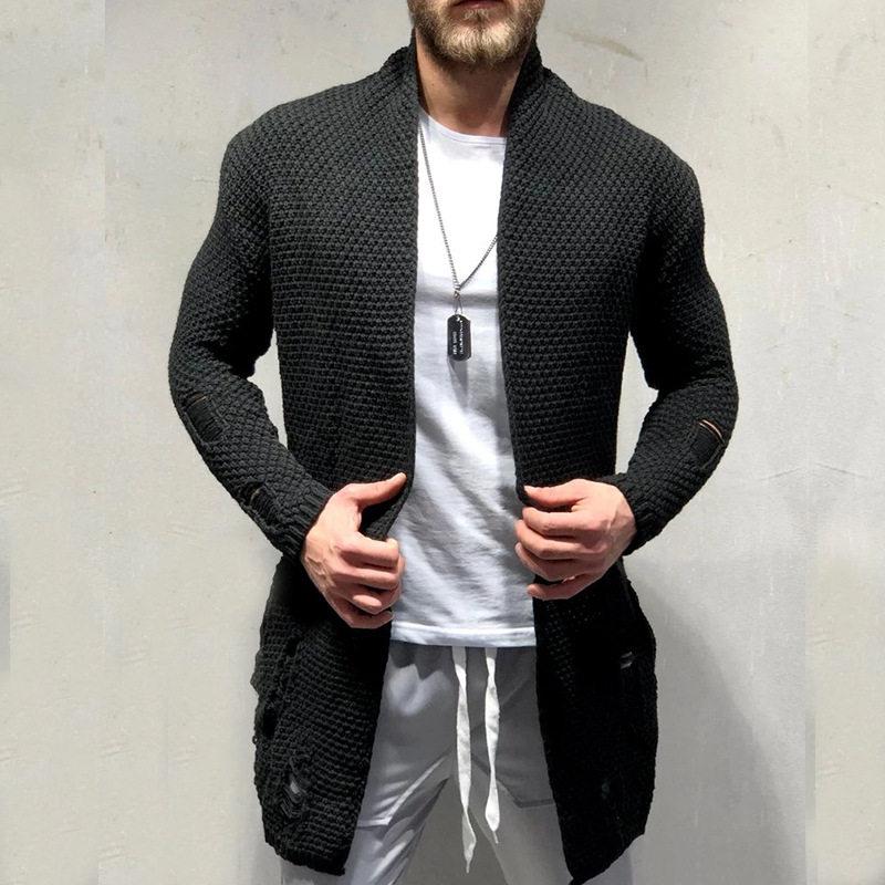 남자 롱 가디건 오픈형 아우터 심플 스탠다드 봄여름 데일리 롱가디건 레이어드 플러스 - 상세 이미지 3