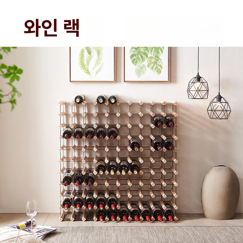 와인병 진열대 사각형 와인랙 디스플레이 홀더 원목 선반 와인병거치대 와인진열장 보관함 이미지 6