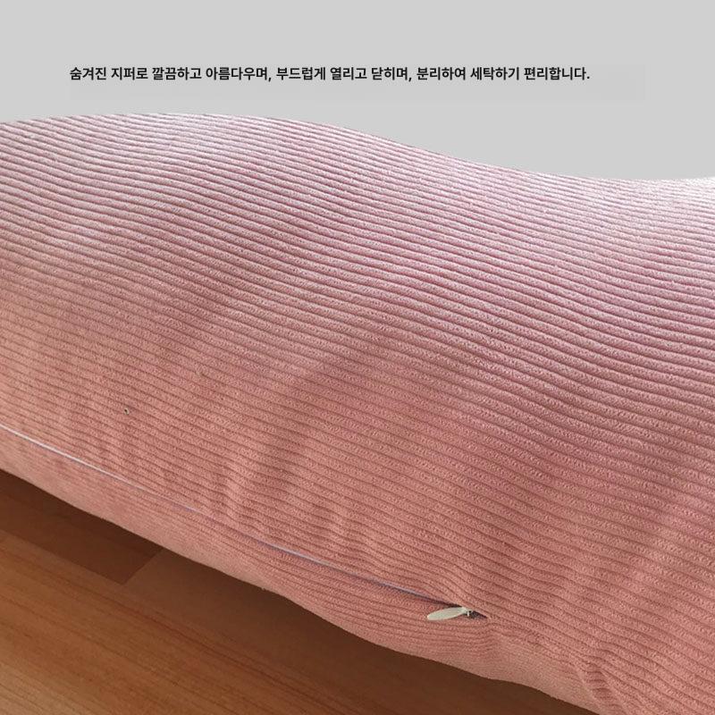 자는베개 l자 바디 롱베개 편안한 안고 긴베개 인형 수면 누빔 옆으로 필로우 - 상세 이미지 4