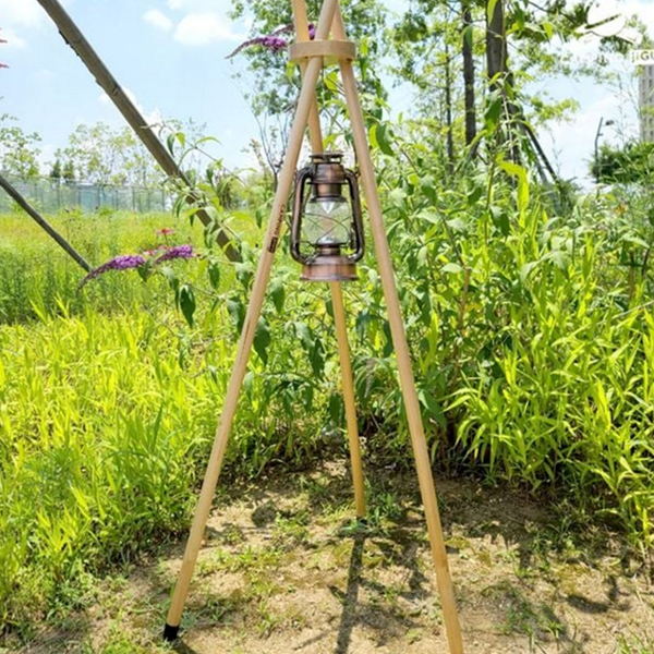 감성 캠핑 랜턴 스탠드 휴대용 캠핑 우드 스탠드 삼각대 드라이버 - 상품 이미지