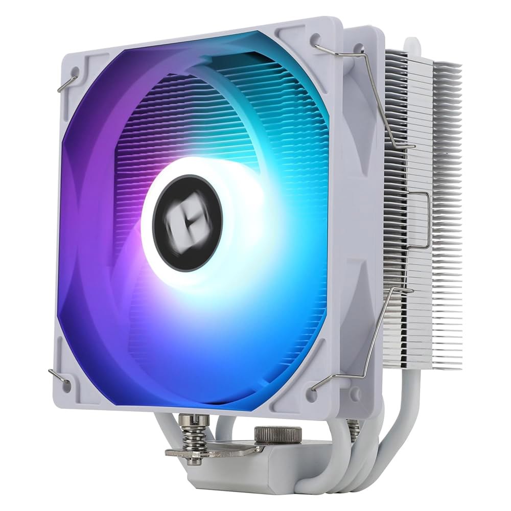 Thermalright AssassinX120 SE 화이트 ARGB CPU 에어 쿨러, 히트 파이프 4개, S-FDB 베어링이 있는 TL-C12CW-S PWM 사일런트 팬 AMD - 상품 이미지