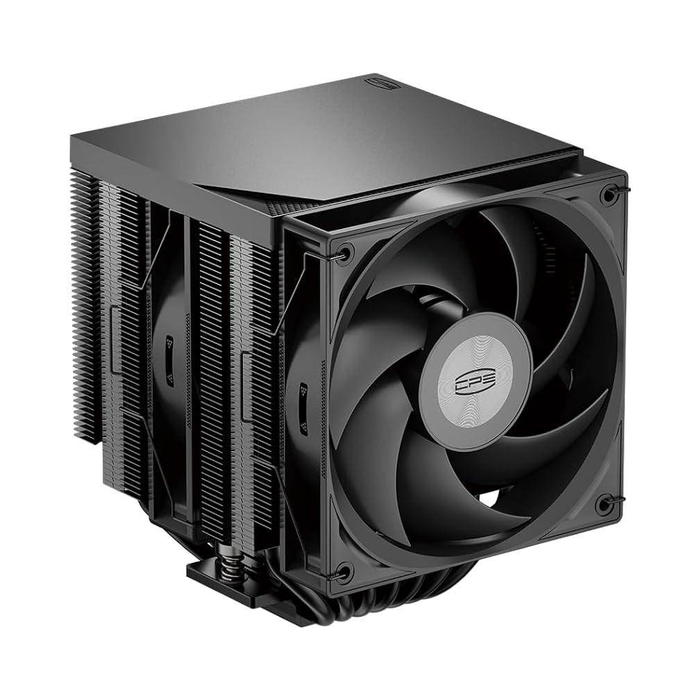 PCCOOLER CPU 에어쿨러 듀얼 타워, 7 6mm 히트파이프, 120mm 유압 PWM 팬, 변형 방지 브래킷, 웨이비 핀 스택, 구리 리플로우 베이스, 인텔 LGA1851/1 - 상품 이미지