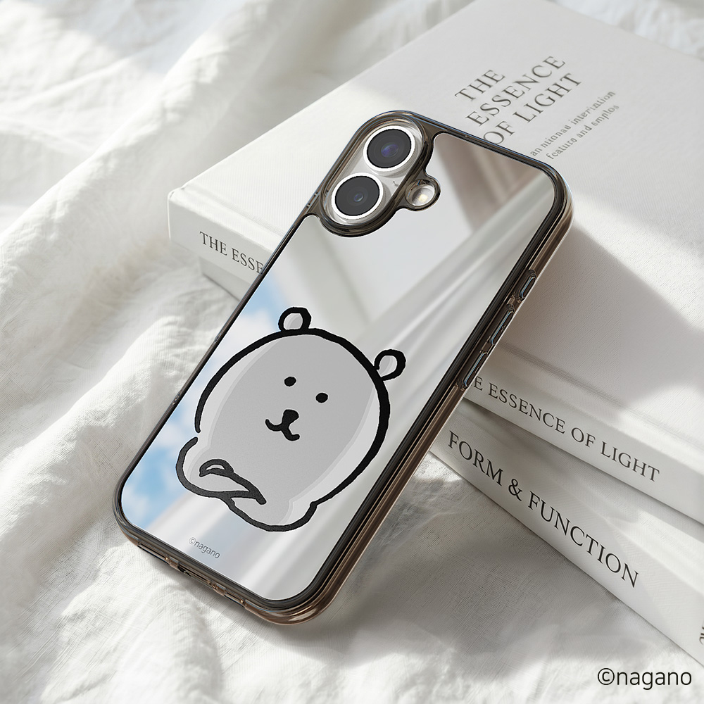 귀여운 캐릭터 디자인 커플 맥세이프 케이스 담곰이 농담곰 미러 블랙, 아이폰17 - 상품 이미지