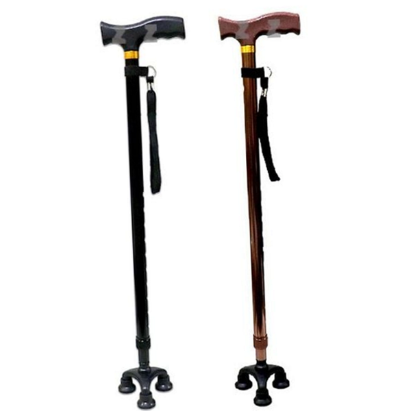 접이식 노인 지팡이 알루미늄 어르신 지팡이 3발 안전 보행 - 상품 이미지