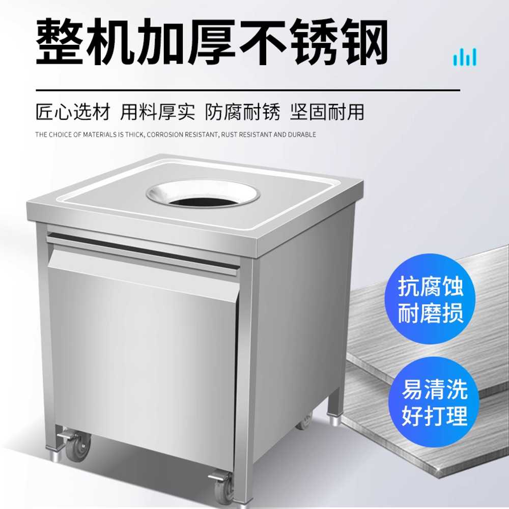 급식소 식당 잔반통 스텐 쓰레기 수거함 플랫폼 사각형 1통 - 상세 이미지 5