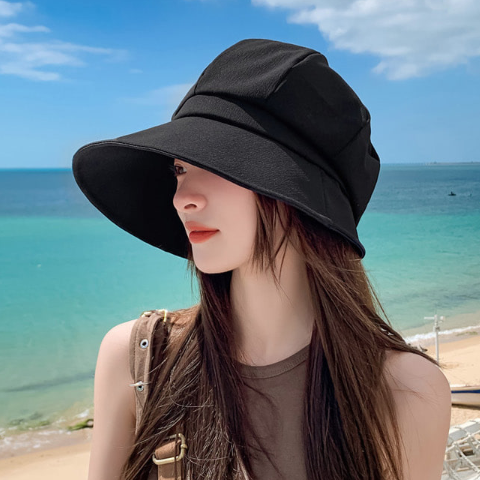 모자 여름 여자 버킷햇 여성 보넷햇 예쁜 휴양지 자외선 차단 여행 무지 패션 가을 벙거지 - 상품 이미지